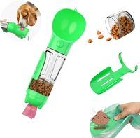 HQS Przenośna Wielofunkcyjna Butelka dla Zwierząt, 300ml, Zielona