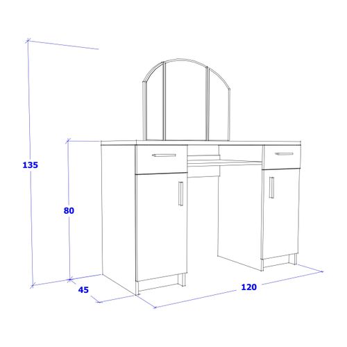 Toaletka kosmetyczna PARIS + Lustro Połysk na Arena.pl