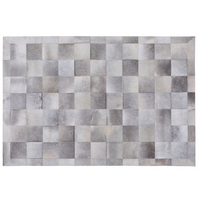 Dywan patchwork skórzany 140 x 200 cm szary ALACAM