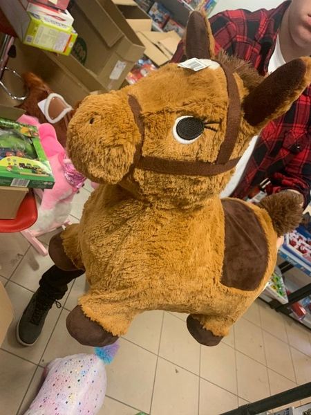 Skoczek Gumowy Konik Plusz Pompka zdjęcie 11