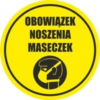 NAKLEJKA ostrzegawcza OBOWIĄZEK NOSZENIA MASECZKI