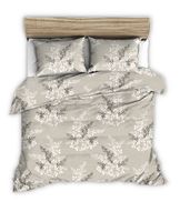 Pościel z kory 200x220 wzór gałązki na beżowym tle