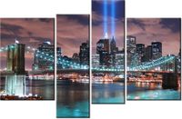 130CM 85 OBRAZ 4 ELEM PANORAMA MANHATTANU ŚCIENNY