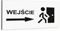 Tabliczka BIAŁA nierdzewna WEJŚCIE Tablica informacyjna NADRUK UV