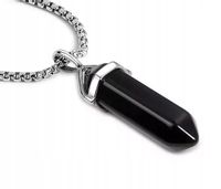 OBSYDIAN CZARNY WISIOREK KAMIEŃ naszyjnik