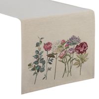 Bieżnik gobelinowy w polne kwiaty BOCHO 45X140 naturalny