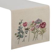 Bieżnik gobelinowy w polne kwiaty BOCHO 45X140 naturalny