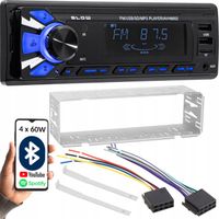 RADIO SAMOCHODOWE 1-DIN BLUETOOTH 2x USB AUX SD MP3 PILOT BATERIA ZESTAW