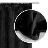 Zasłona gotowa na taśmie VELVET SOFT 140x300 welurowa czarna
