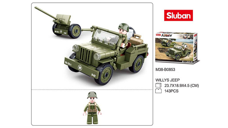 Klocki Wojsko JEEP WILLYS MB + Armata 143el zdjęcie 5