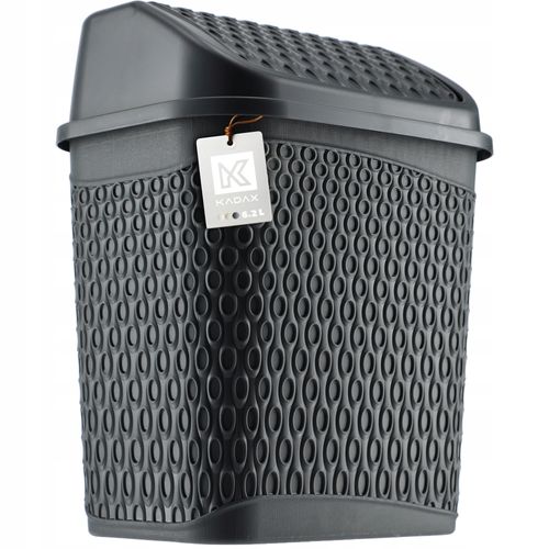 KADAX Kosz Na Śmieci Łazienkowy Szary 6,2L Uchylny Pojemnik na Arena.pl