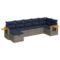 7-cz. zestaw wypoczynkowy do ogrodu, z poduszkami, szary