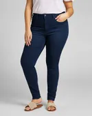 Damskie spodnie jeansowe LEE Super High Scarlett DARK EVITA L32GPVYY W36 L31