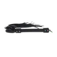 ouch! venice collection flogger black - elegancki bat skorzany z uchwytem