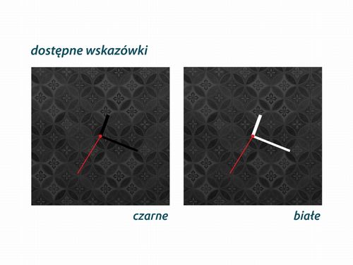 ZEGAR SZKLANY ROMB - Czarne wzory na Arena.pl