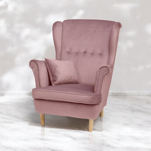 Różowy Fotel Uszak + Poduszka GRATIS na Arena.pl