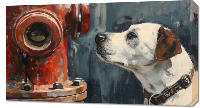 Obraz 90x50cm Kumpel przy Hydrancie zdjęcie 1