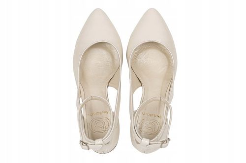 Ślubne Czółenka na słupku niskie ekru Gabi 38 na Arena.pl