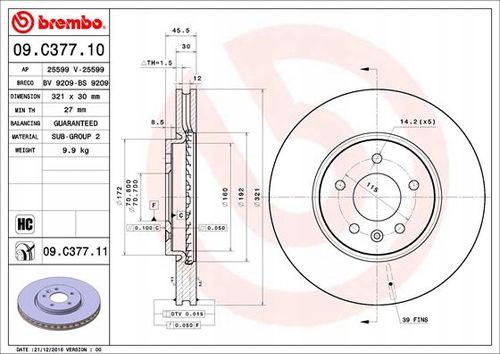 TARCZA HAM PRZOD 321X30 V BREMBO na Arena.pl
