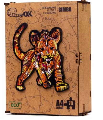Puzzle Drewniane Układanka Lew Mały Tygrys Simba  Puza4-01752 na Arena.pl