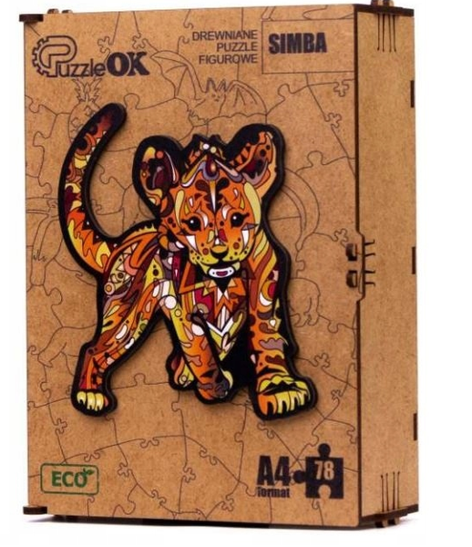 Puzzle Drewniane Układanka Lew Mały Tygrys Simba  Puza4-01752 zdjęcie 3