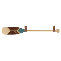 Pagaj John Paddle Ozdoba Kolorowy Malowany 120 cm WZ4 ze skórzanymi poziomymi zawieszkami 120 cm