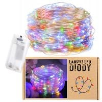 OŚWIETLENIE DRUCIKI LAMPKI LED NA BATERIE DIODY 20 LED 2m Wielokolorowa