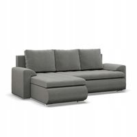 NAROŻNIK FORESTA JASNY SZARY KANAPA Rozkładana Funkcja Spania KRONOS VELVET