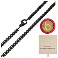 Łańcuszek stal chirurgiczna czarny męski splot Ankier 60cm 3mm BLINGART