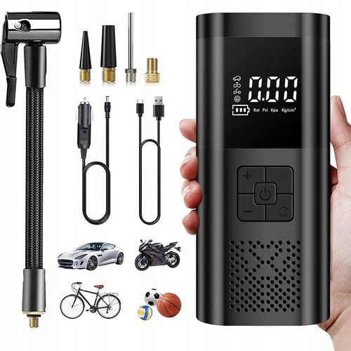 KOMPRESOR SAMOCHODOWY POMPKA DO ROWERU AKUMULATOR 6000 MAH na Arena.pl