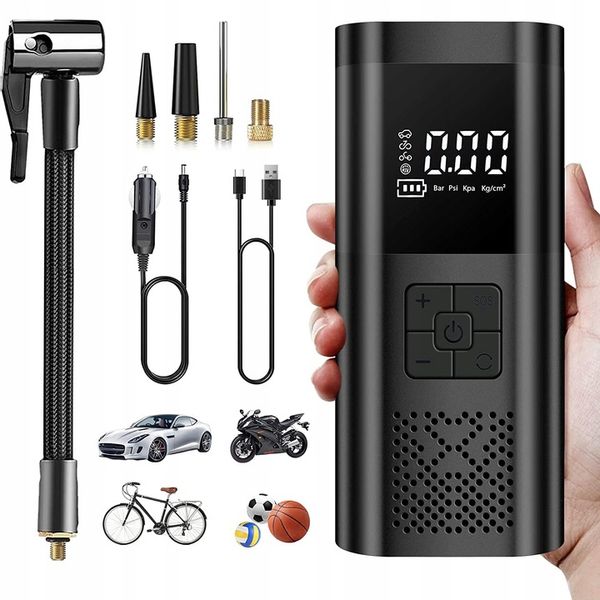 KOMPRESOR SAMOCHODOWY POMPKA DO ROWERU AKUMULATOR 6000 MAH zdjęcie 8