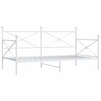 Łóżko dzienne bez materaca białe 100x190 cm stalowe