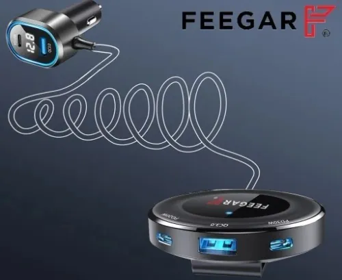 ROZDZIELACZ GNIAZDA ZAPALNICZKI FEEGAR 12-24V 5USB na Arena.pl