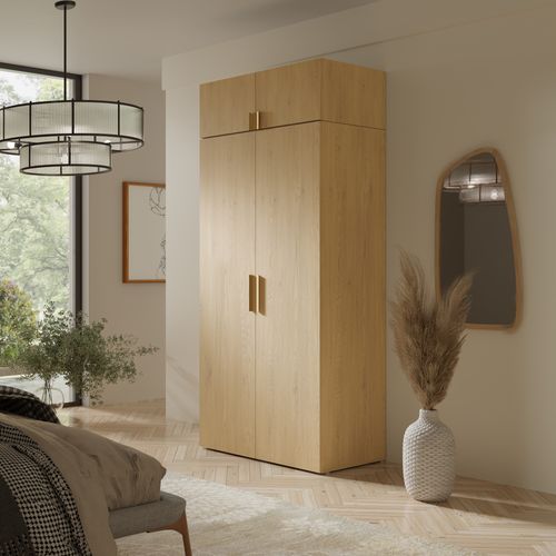 Nadstawka do szafy Napoli 2D 100 Dąb Cremona (złoty uchwyt) na Arena.pl