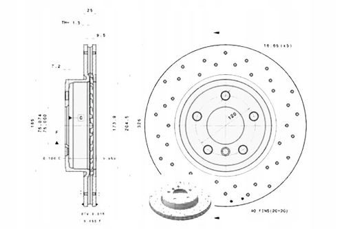 TARCZA HAM PRZOD 325X25 V XTRA BREMBO na Arena.pl