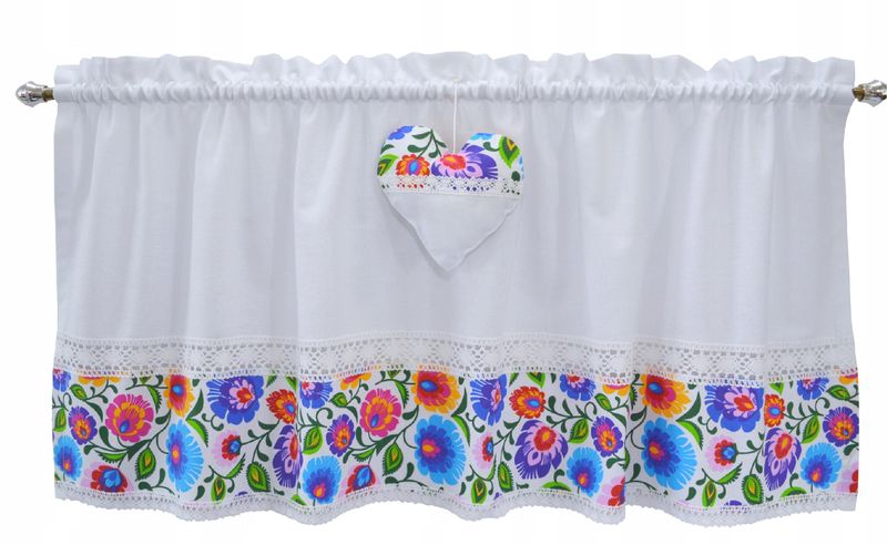 Zazdrostka bawełniana łowicka serce 100 x 60 cm zdjęcie 1