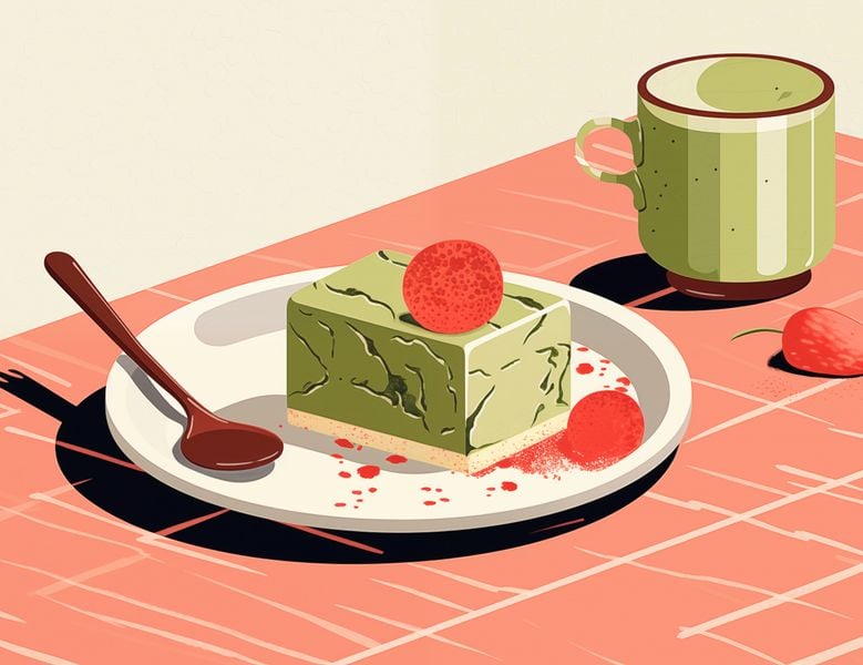 Plakat 65x50cm Deser Matcha zdjęcie 1