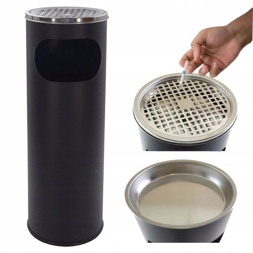 POPIELNICZKA ZEWNĘTRZNA STOJĄCA KOSZ NA ŚMIECI 12 L ŚMIETNIK POPIELNICA 2w1 na Arena.pl