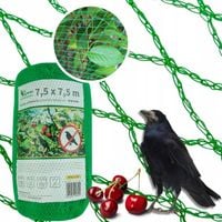 SIATKA PRZECIW PTAKOM OCHRONNA NA PTAKI SZPAKI czereśnie 7,5x7,5m GRUBA 20G