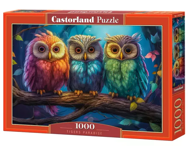 Puzzle 1000 elementów. Trzy małe sowy zdjęcie 1