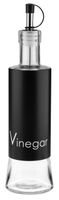 Dozownik szklany ocet GRENO 320 ml napis VINEGAR stal malowana proszkowo czarny