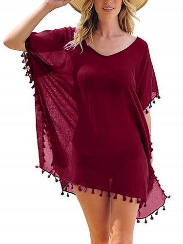 PAREO LETNIA TUNIKA PLAŻOWA KRÓTKA SUKIENKA DAMSKA MINI SZYFON BOHO KOLORY na Arena.pl