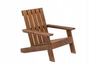 Fotel Ogrodowy Drewniany Brązowy Krzesło na Taras Balkon Wygodne Nowoczesne