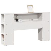 Wezgłowie do łóżka, z półkami, białe, 150 cm, drewno sosnowe