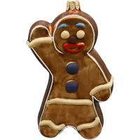 Bombka choinkowa szklana: Piernikowy Ludzik: ciemnobrązowy