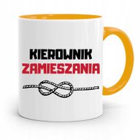 Kubek Żółty Dla Kierownika Kierownik Zamieszania Z Nadrukiem Ze Zdjęciem