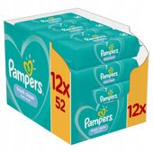 PAMPERS FRESH CLEAN chusteczki nawilżane dla dzieci 12x 52 szt