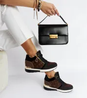 Sneakersy damskie czarne sznurowane na koturnie Knoxville 40