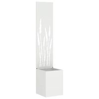 Donica ogrodowa z dekoracyjną płytą Biały 32 x 140 cm