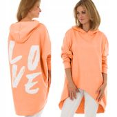 F525 LOVE dresowa BLUZA oversize z kapturem